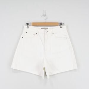 Everlane White High-Rise Denim Shorts